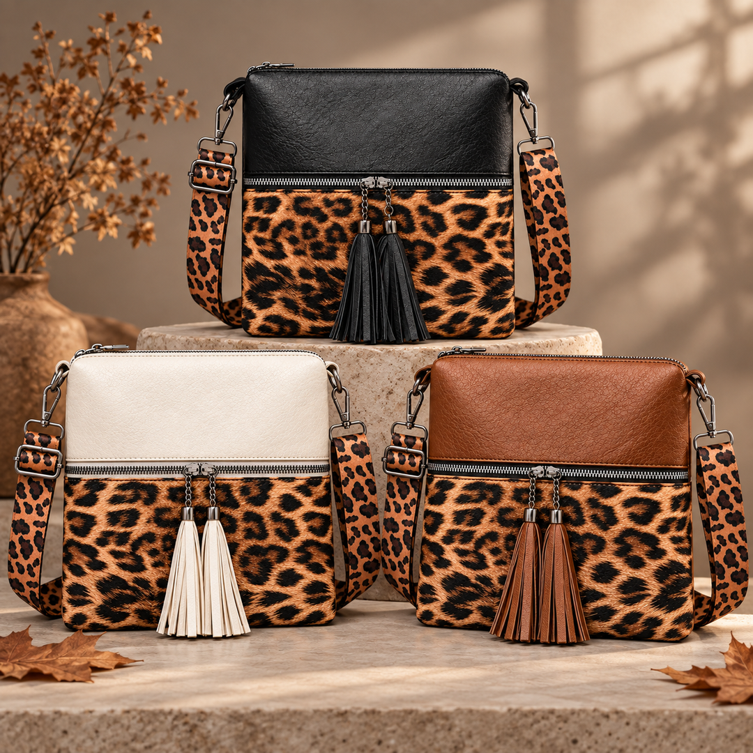 LIVIA LEOPARD TASSEL BAG
