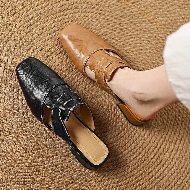 Amara Genuine Leather Mules