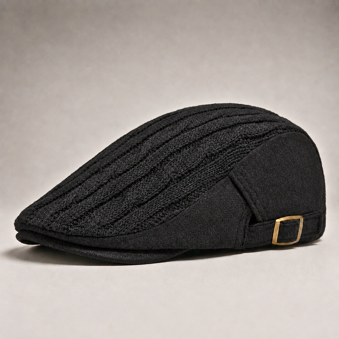 Harlan Cable Knit Driving Cap