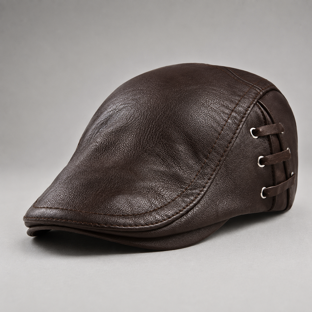 Corbin Leather Driving Cap