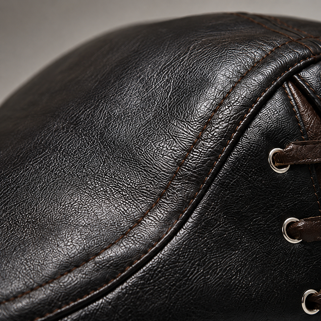 Corbin Leather Driving Cap