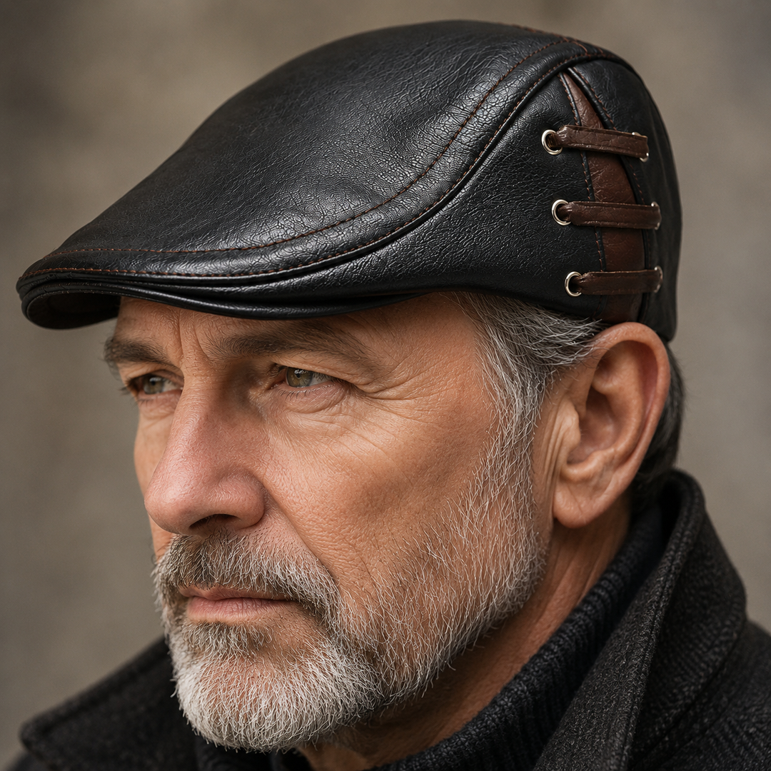 Corbin Leather Driving Cap