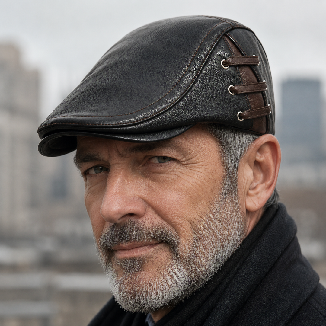 Corbin Leather Driving Cap