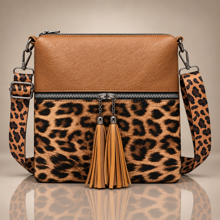 LIVIA LEOPARD TASSEL BAG