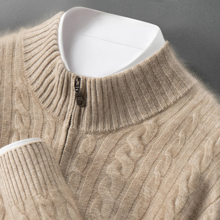 Graham Cashmere Zip Sweater