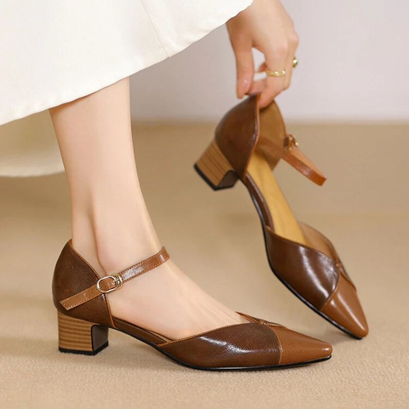 Elena Genuine Leather Heels