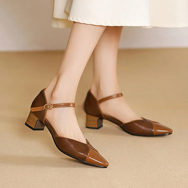 Elena Genuine Leather Heels