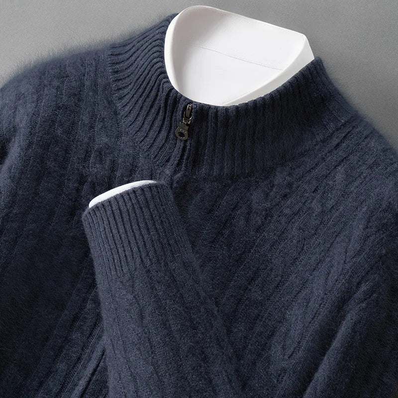 Graham Cashmere Zip Sweater