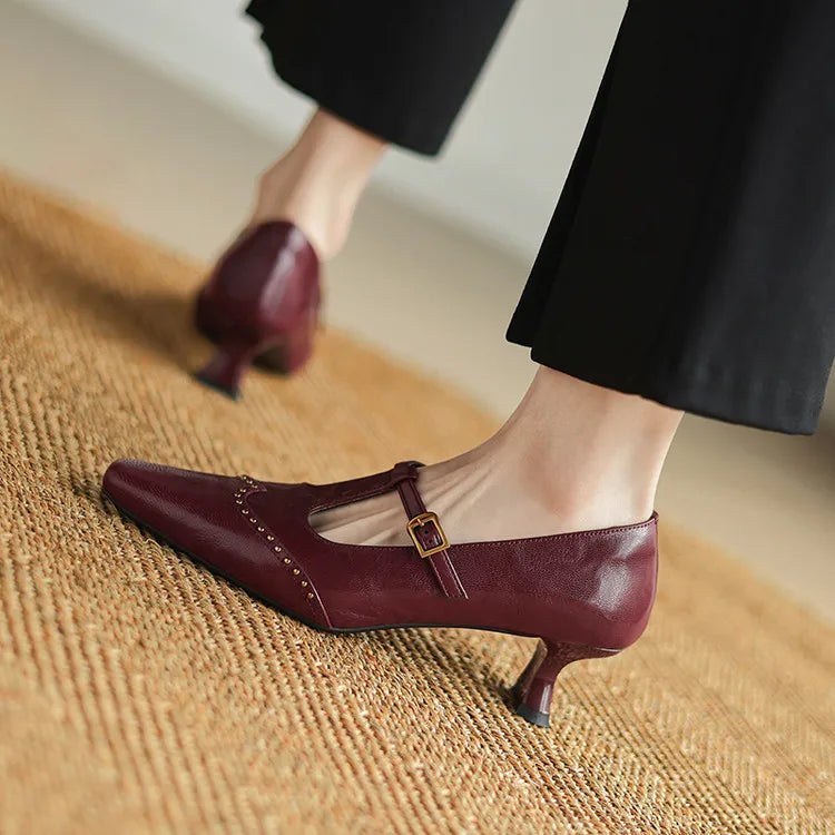 Talia Genuine Leather Heels