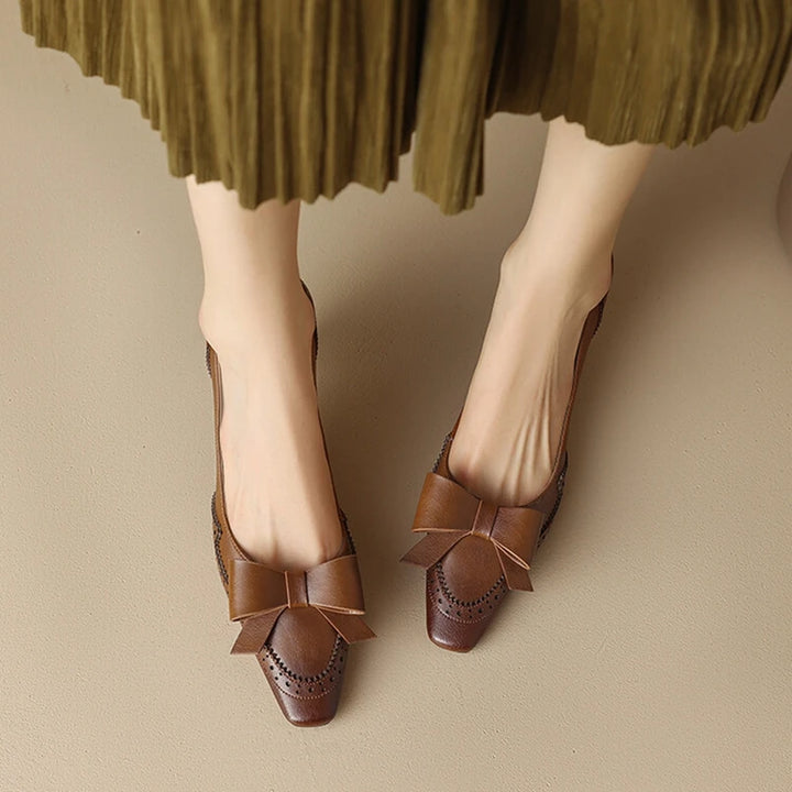 Arlena Bow Genuine Leather Heels