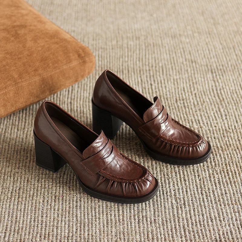 Simone Genuine Leather Heels