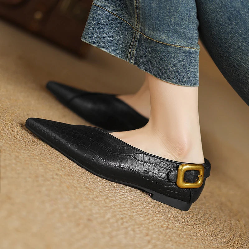 Naomi Genuine Leather Flats