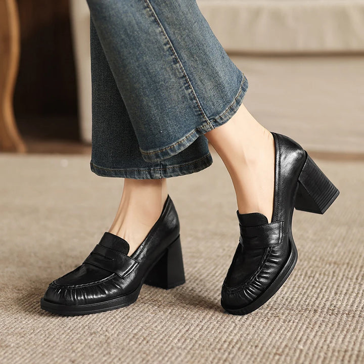 Simone Genuine Leather Heels