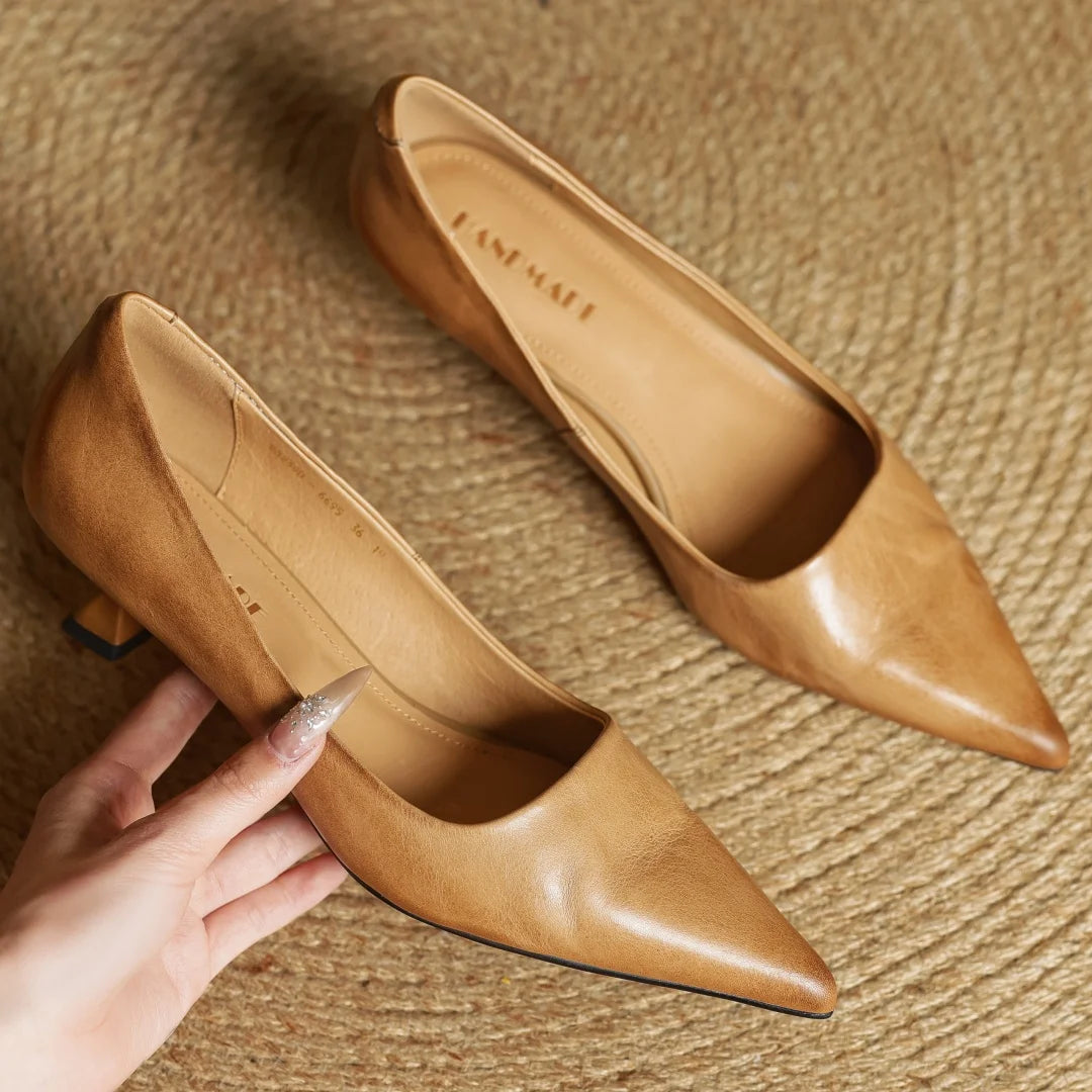 Rhea Genuine Leather Heels