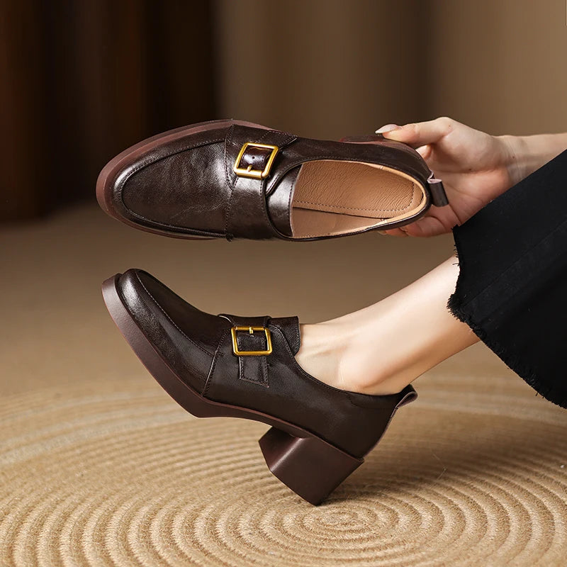 Caroline Genuine Leather Heels