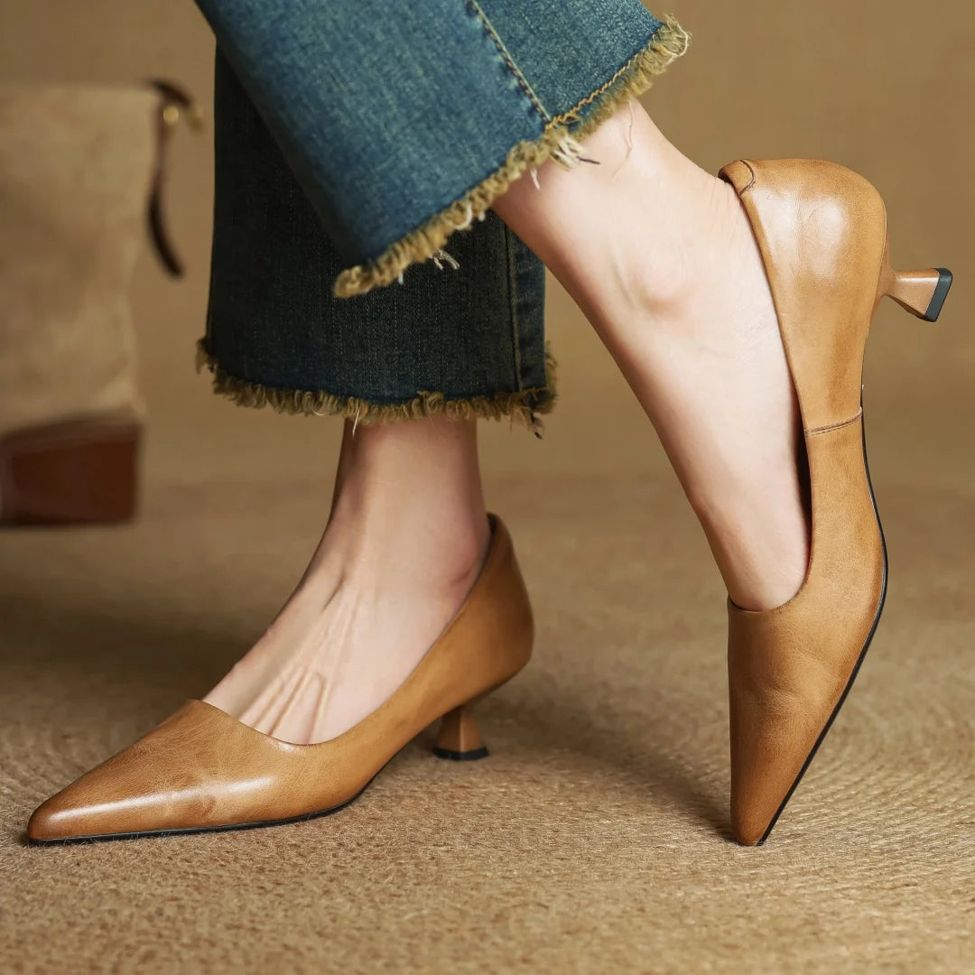 Rhea Genuine Leather Heels