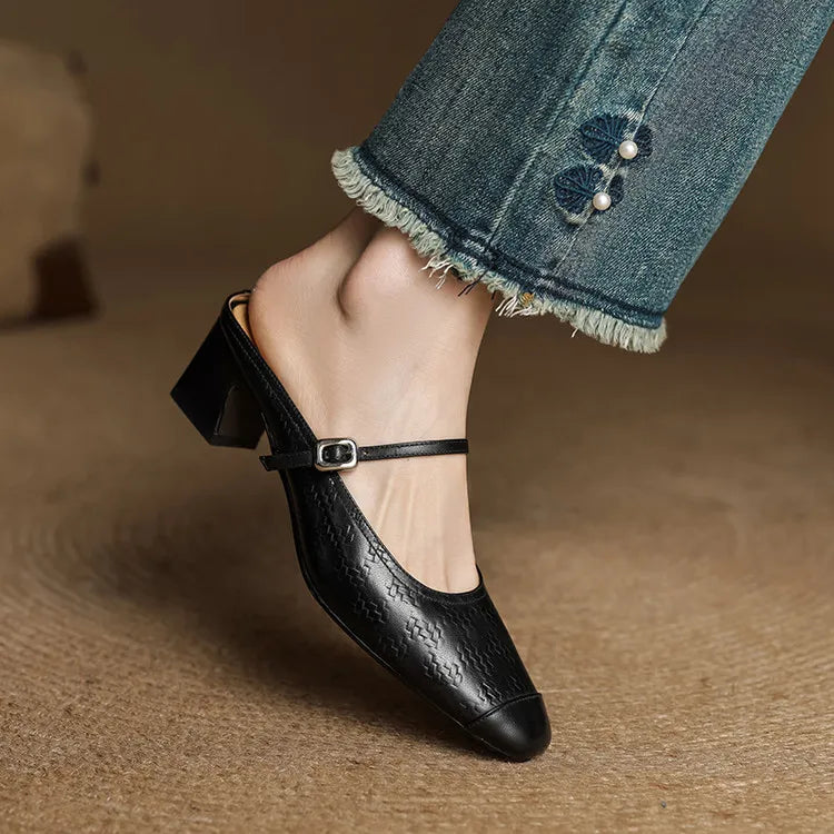 Mareya Genuine Leather Mules
