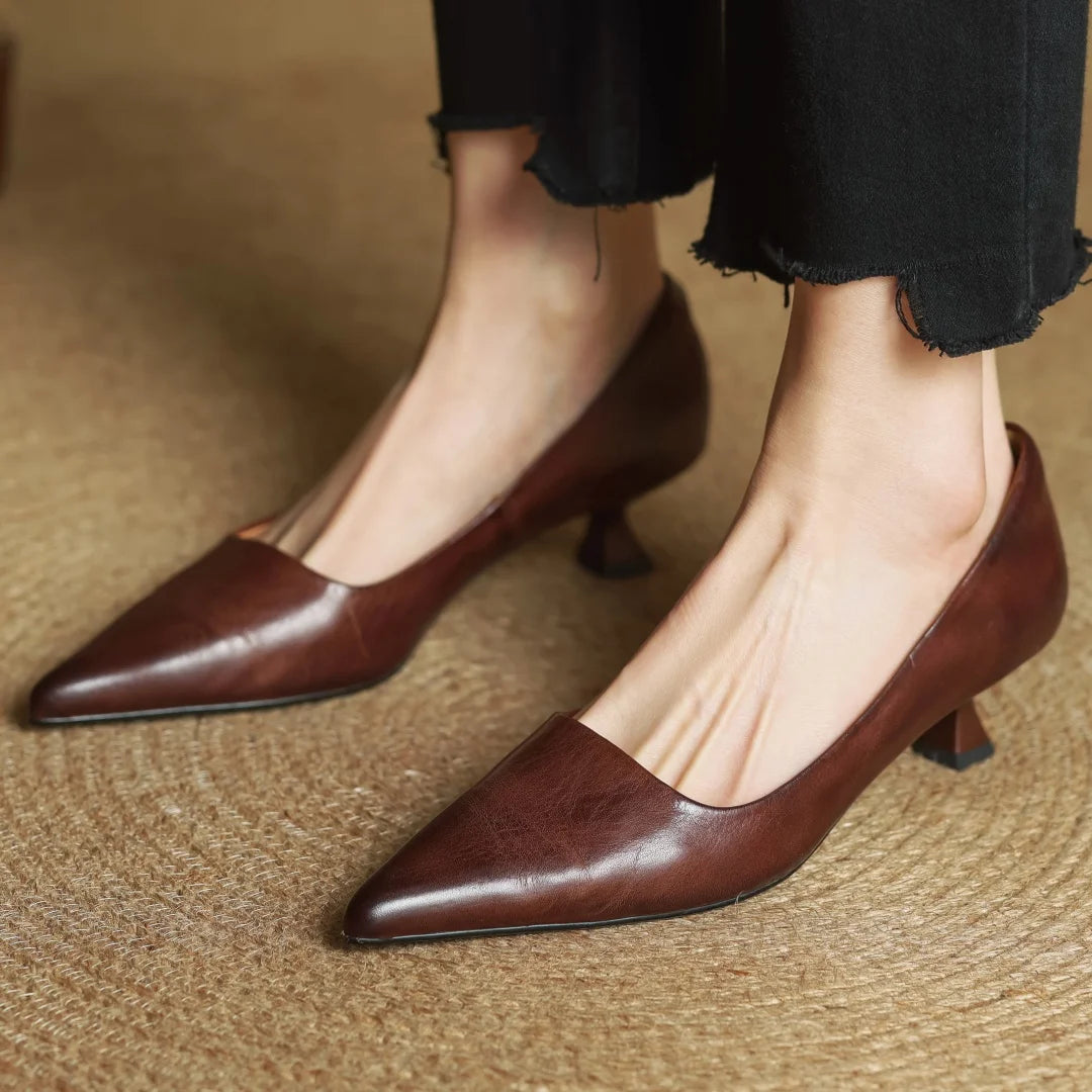 Rhea Genuine Leather Heels