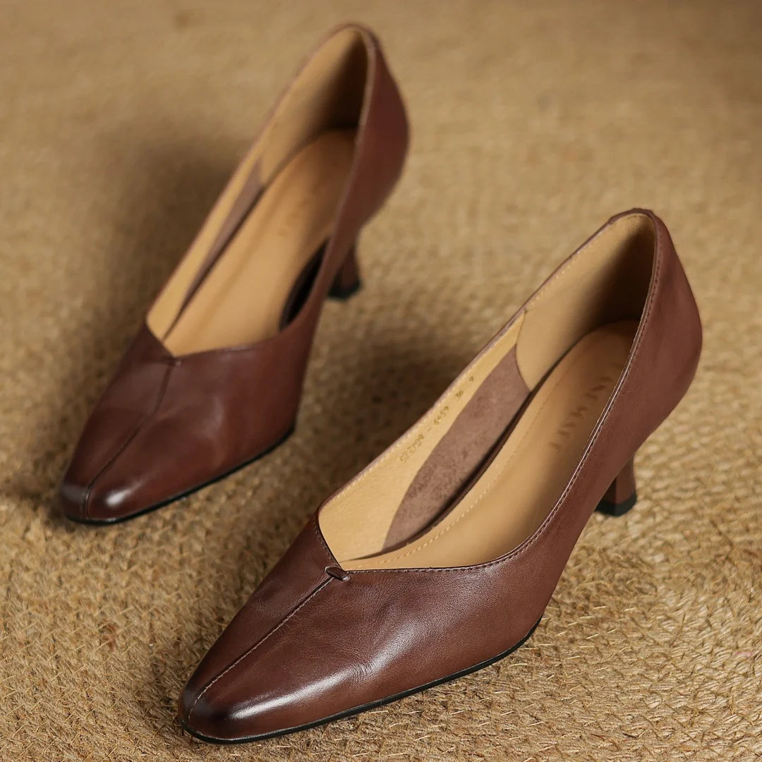 Evelyn Genuine Leather Heels