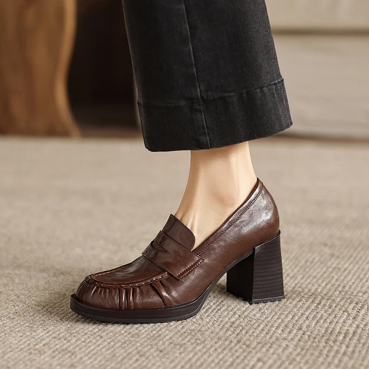 Simone Genuine Leather Heels