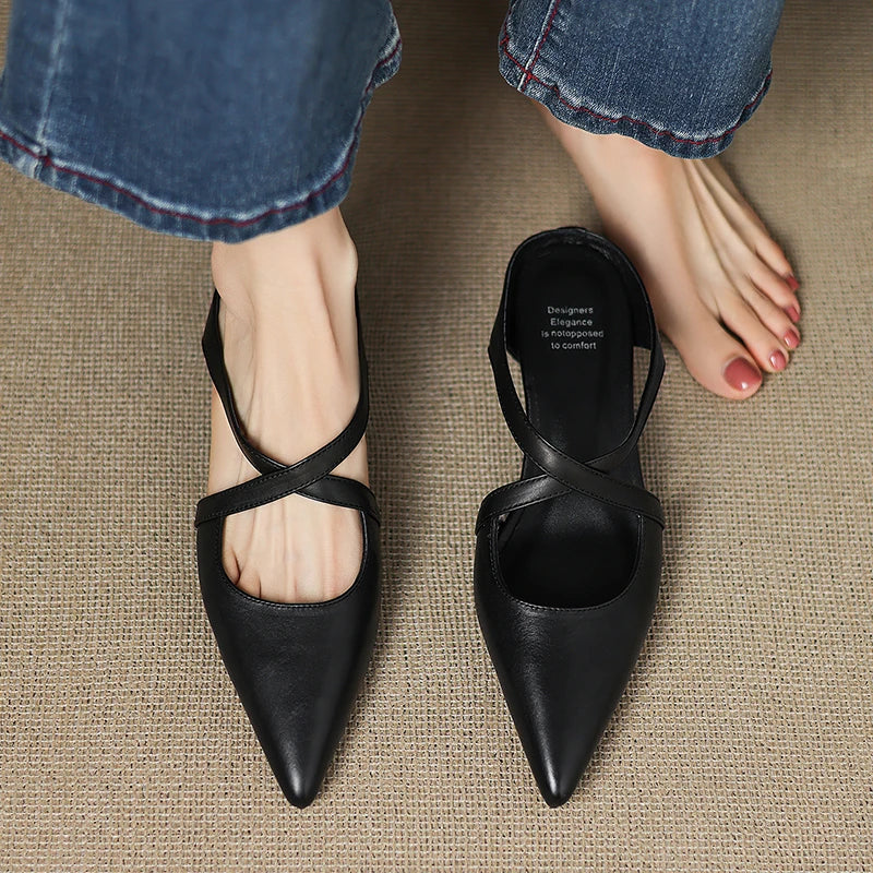 Mirella Genuine Leather Mules