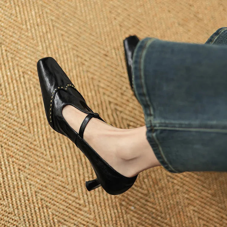Talia Genuine Leather Heels