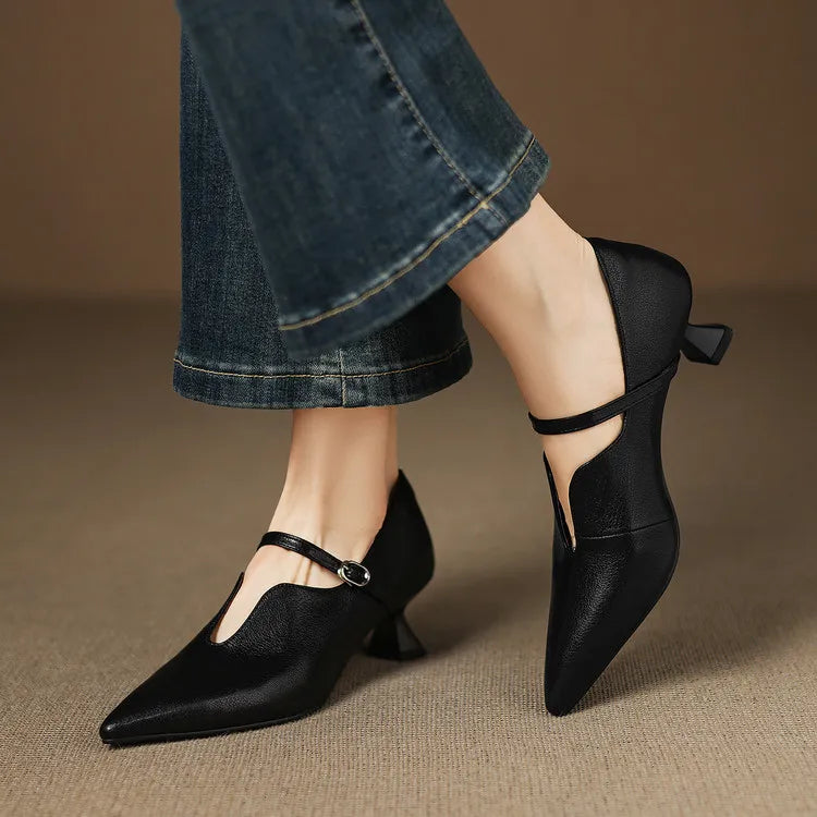 Nyla Genuine Leather Heels