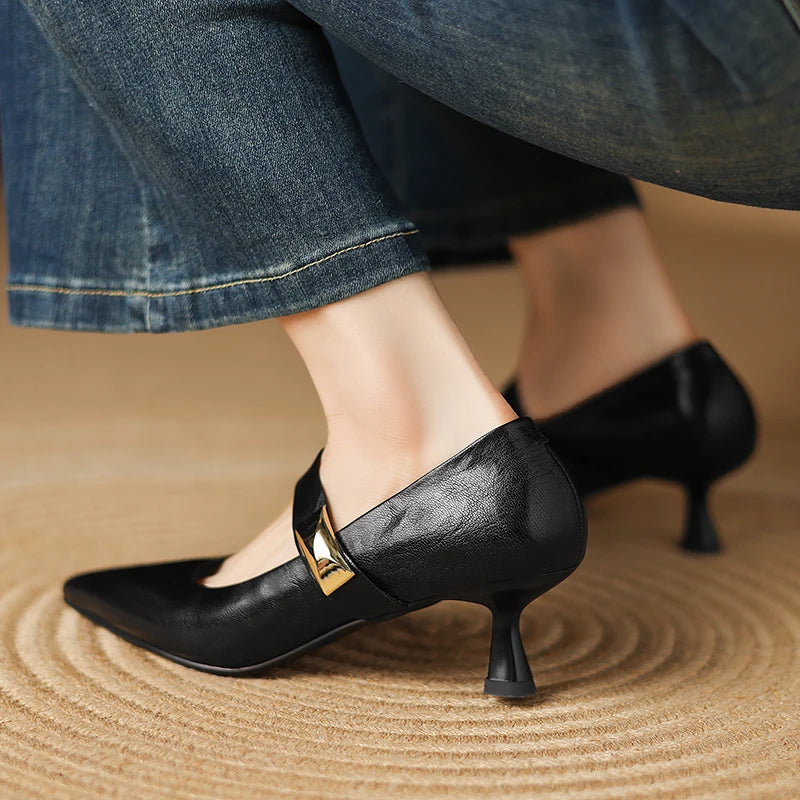 Leona Genuine Leather Heels