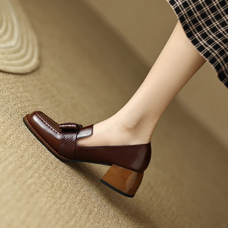 Maribel Genuine Leather Heels
