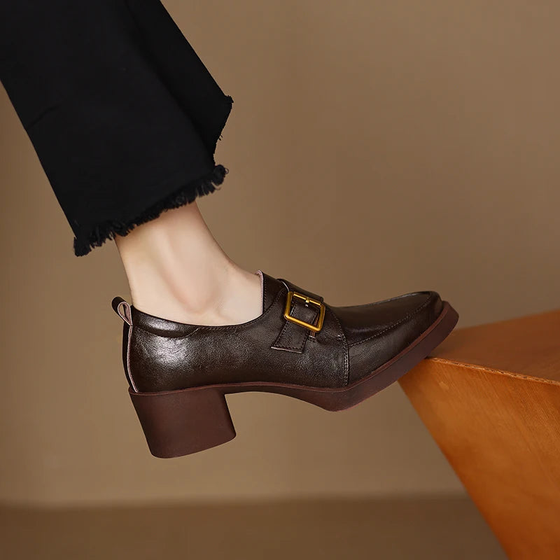 Caroline Genuine Leather Heels
