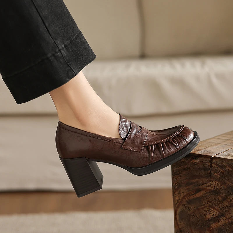 Simone Genuine Leather Heels