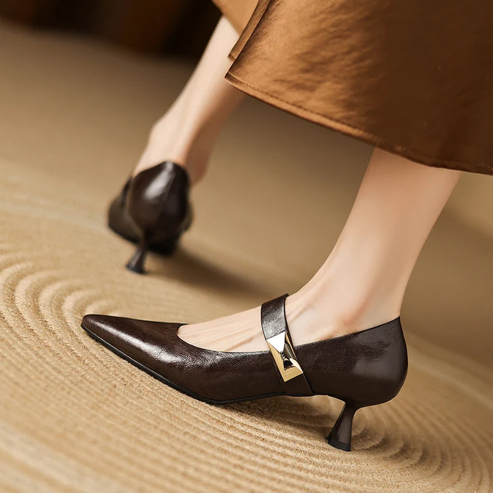 Leona Genuine Leather Heels