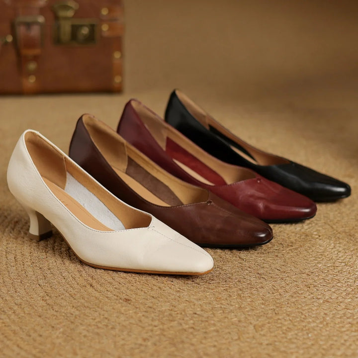 Evelyn Genuine Leather Heels