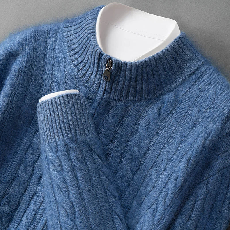Graham Cashmere Zip Sweater