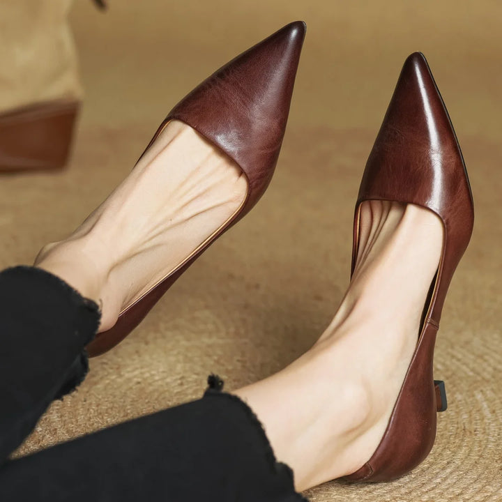 Rhea Genuine Leather Heels
