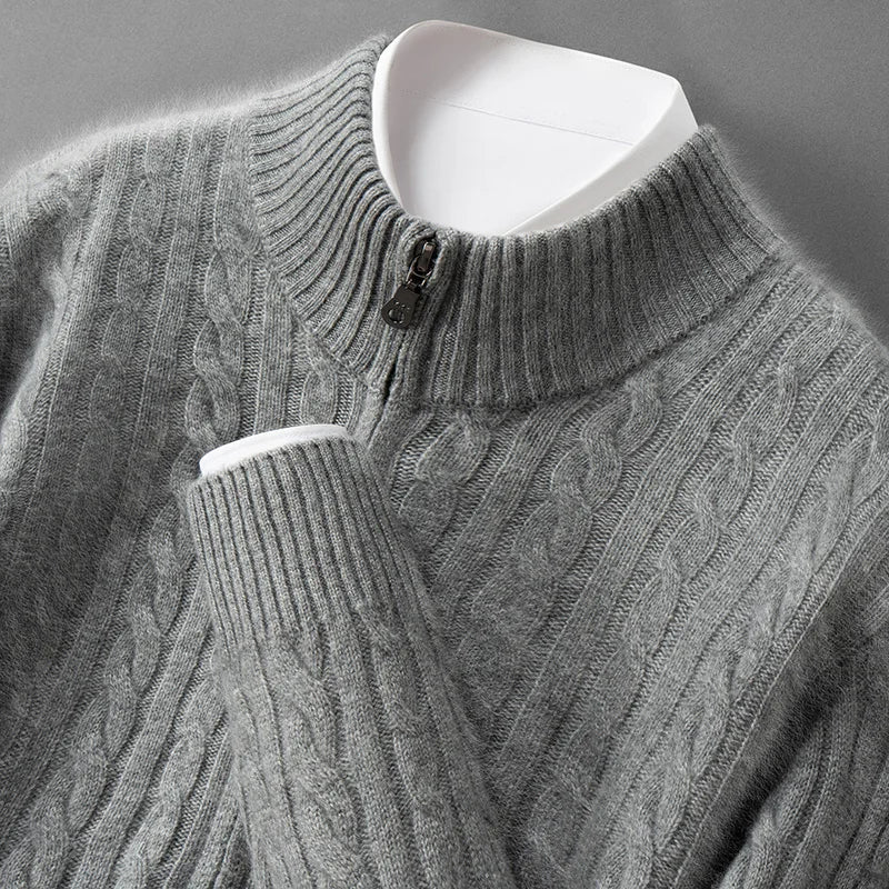 Graham Cashmere Zip Sweater