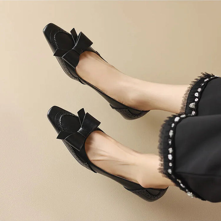 Arlena Bow Genuine Leather Heels