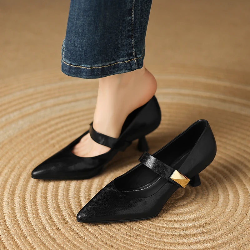 Leona Genuine Leather Heels