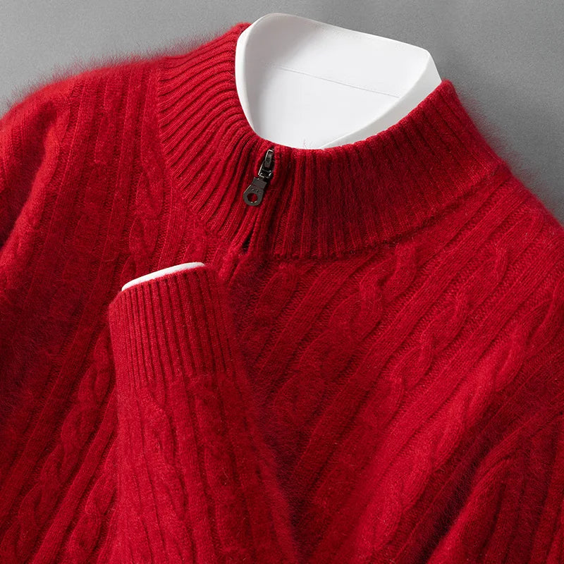 Graham Cashmere Zip Sweater