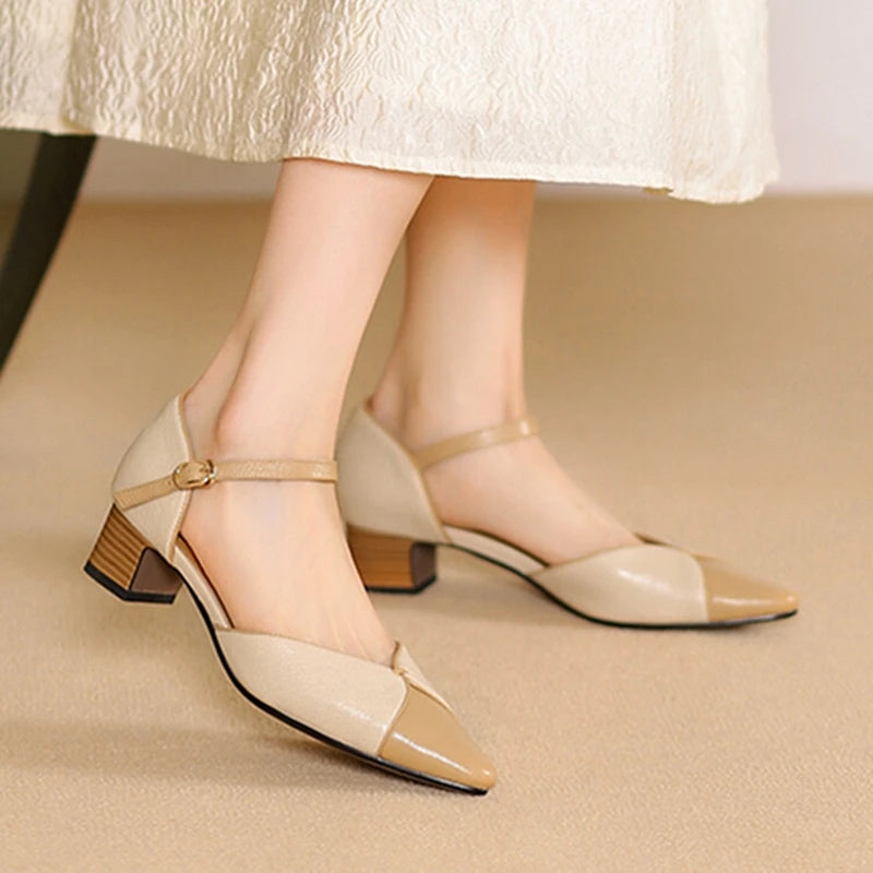 Elena Genuine Leather Heels