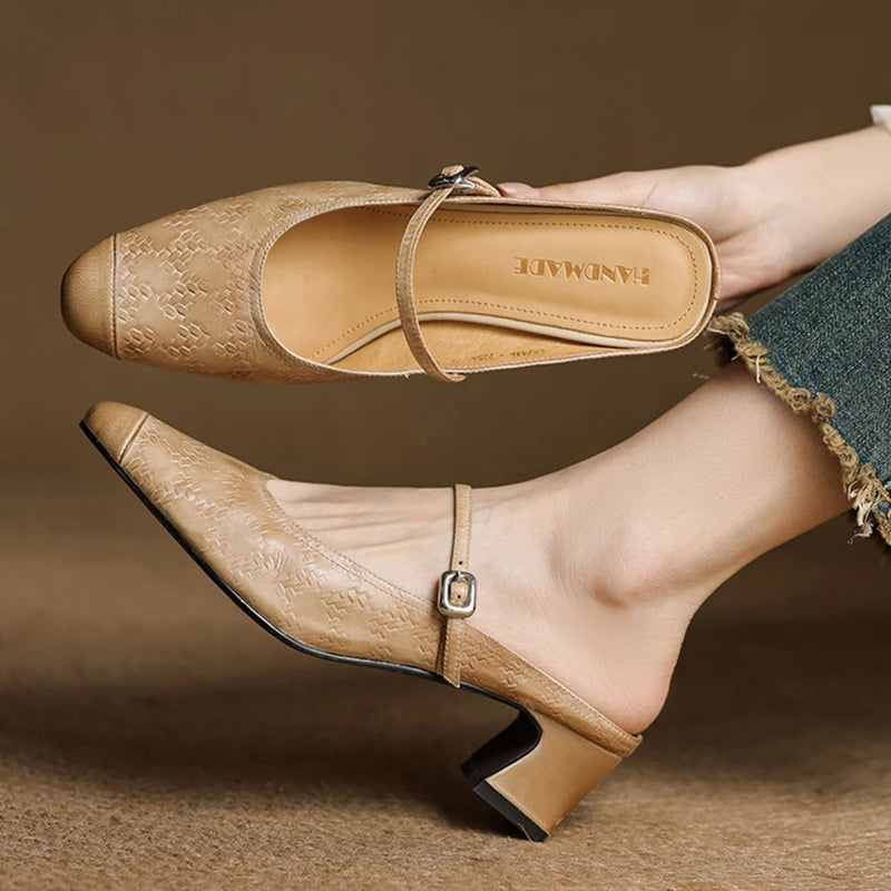 Mareya Genuine Leather Mules