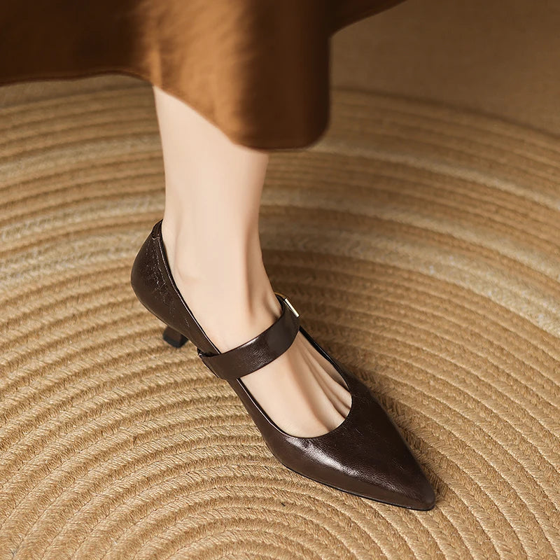 Leona Genuine Leather Heels