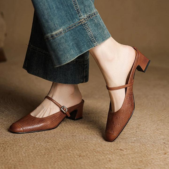 Mareya Genuine Leather Mules