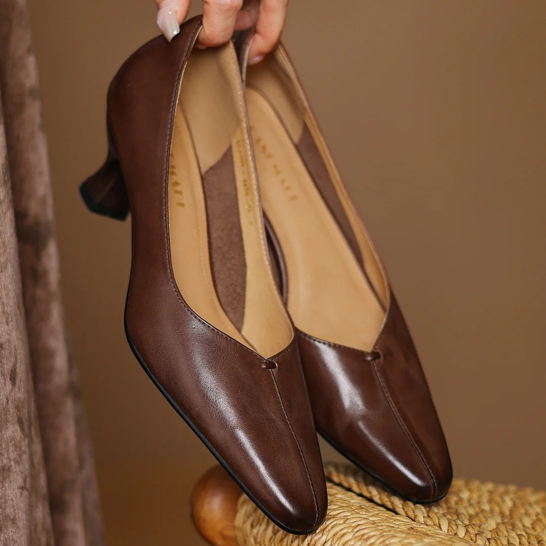 Evelyn Genuine Leather Heels