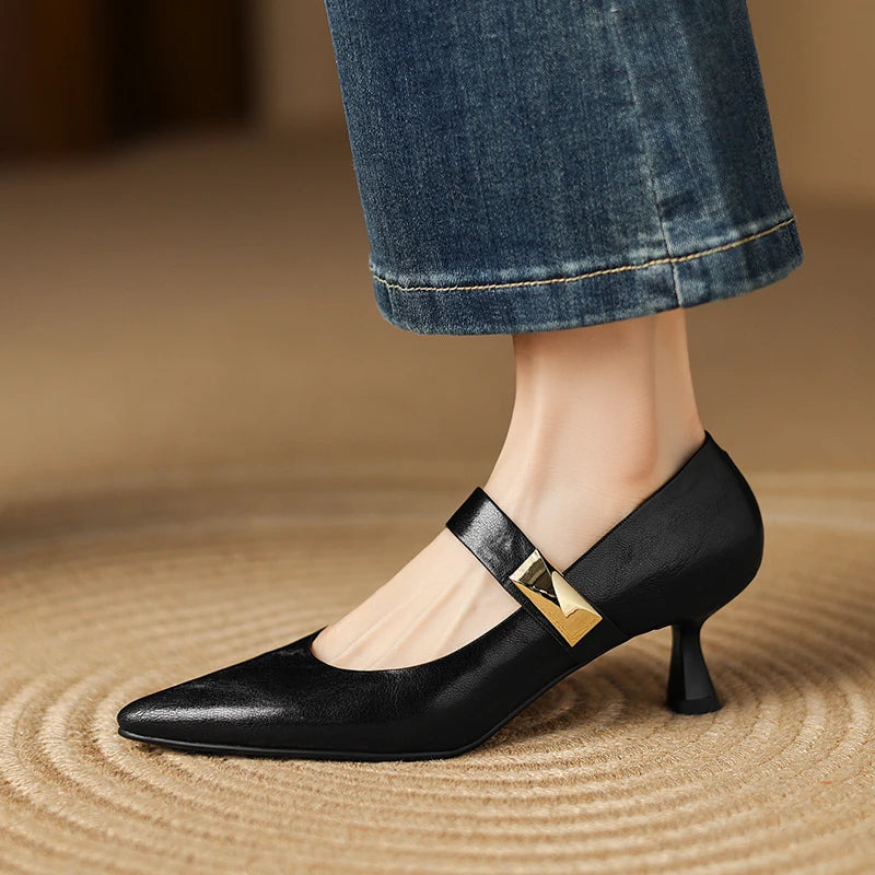 Leona Genuine Leather Heels
