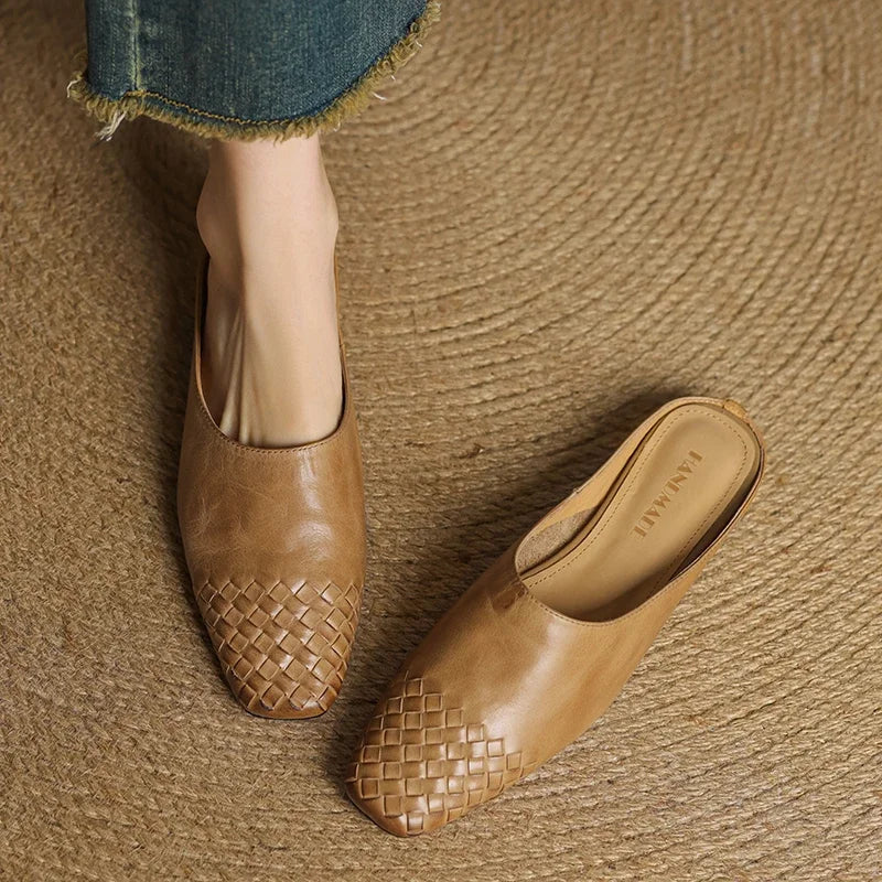 Camille Genuine Leather Mules