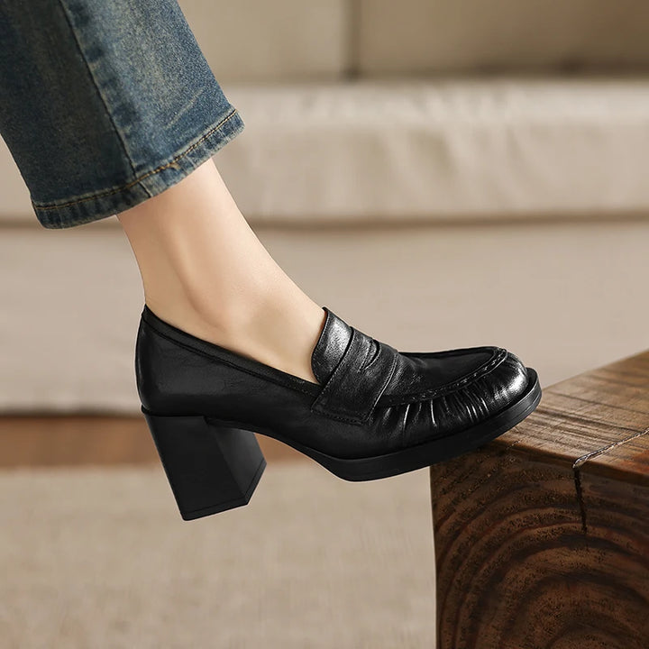 Simone Genuine Leather Heels