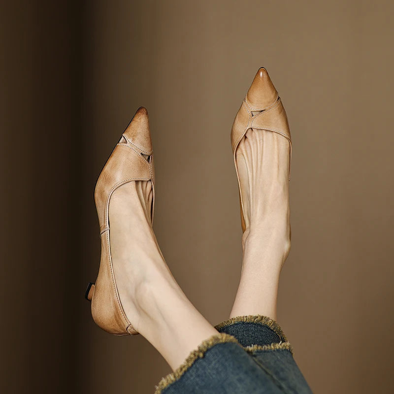 Maya Genuine Leather Heels