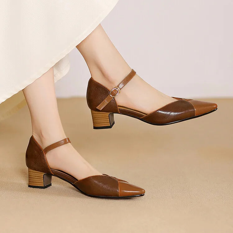 Elena Genuine Leather Heels