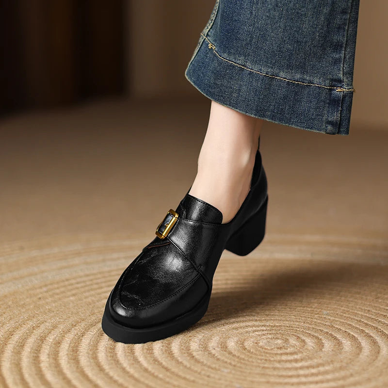 Caroline Genuine Leather Heels